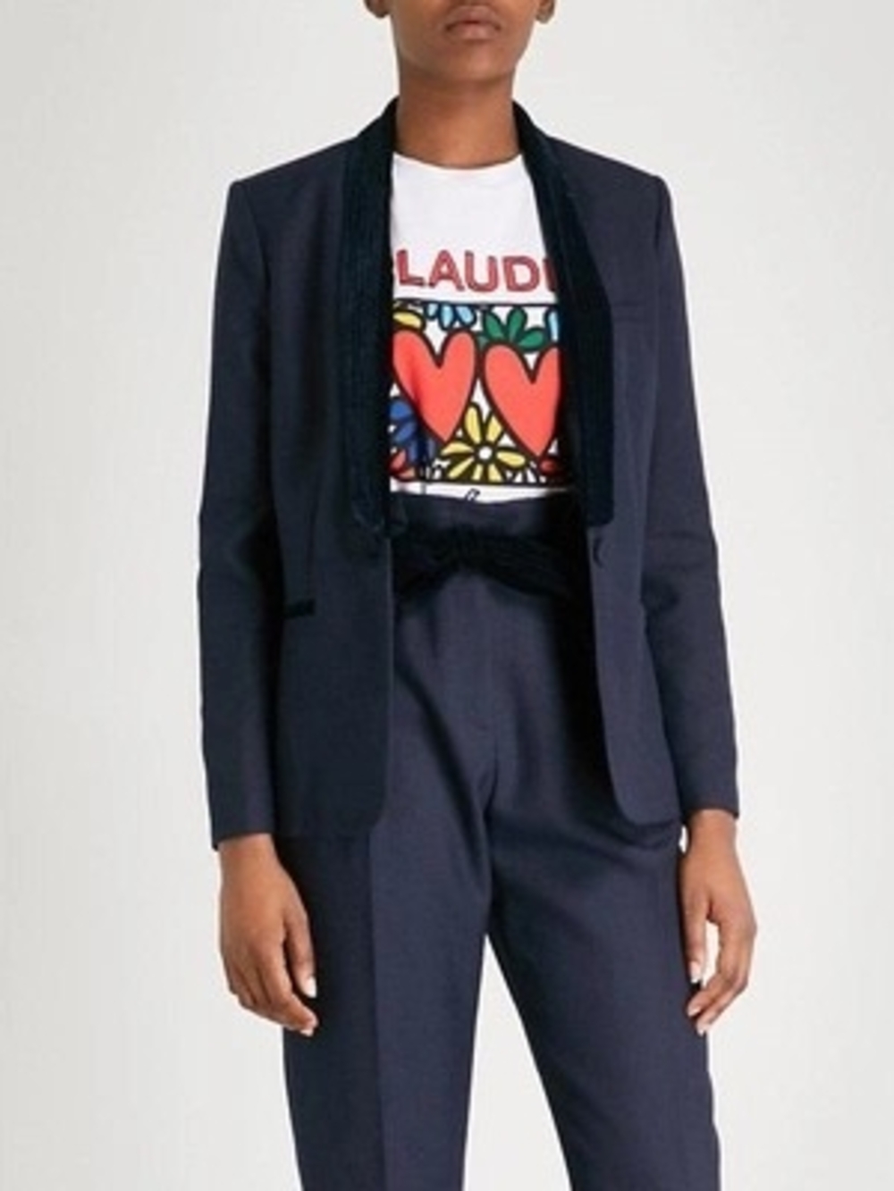 Claudie Pierlot Velvet Lapel Blazer